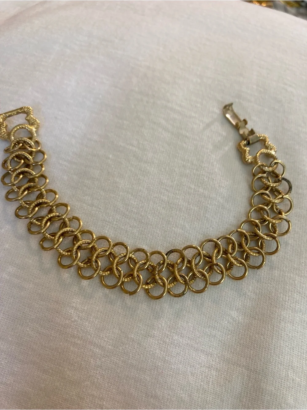 Goldette Signed Vintage Link Gold Tone Bracelet